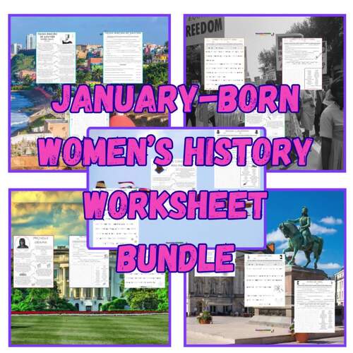 Feminist Fridays: January-Born Women’s History Worksheet Bundle | TPT
