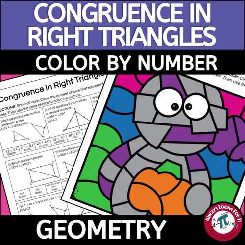 Hypotenuse Leg HL Theorem Color by Number Halloween Geometry TEKS G.6B ...