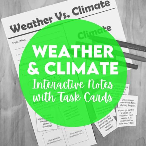 Weather and Climate Activities: Interactive Foldable and Sorting Cards