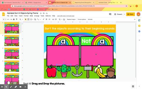SPRING Alphabet and Beginning Letter Sounds Digital Activities | Google ...