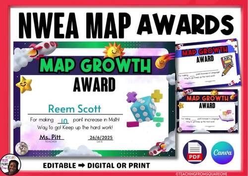 NWEA MAP Awards, MAP achievement awards, MAP test recognition | TPT