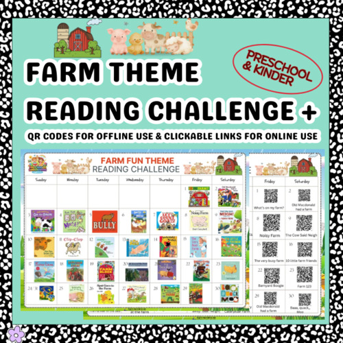 Preview of Farm Fun Theme Reading Challenge (Preschool & Kindergarten)
