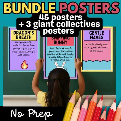 Educational Anchor Chart Poster Bundle | SEL, Writing, Math, Routines, K–5