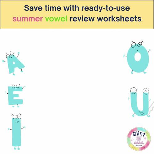 CVC Phonics Summer Review Worksheets Kindergarten No Prep | SOR Aligned