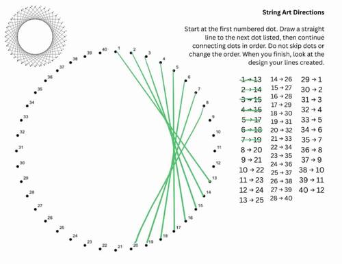 String Art Worksheet - Simple Offset Circle by Bethany Joy Designs