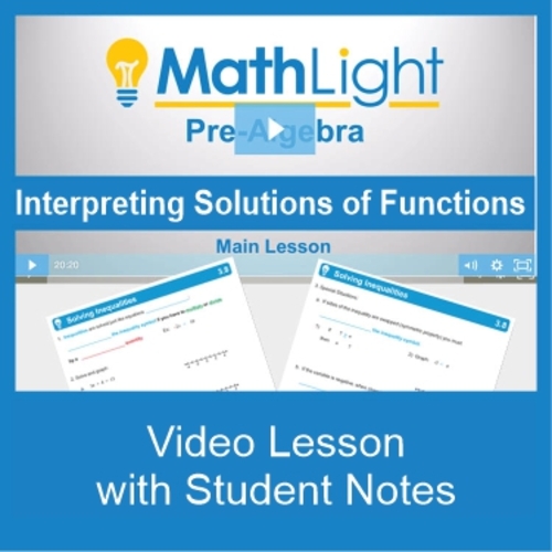Preview of Interpreting Solutions of Functions Video & Guided Notes