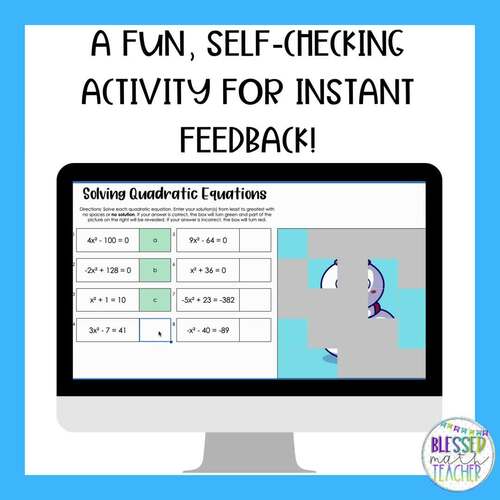 Solving Quadratic Equations With Square Roots Digital Activity and ...