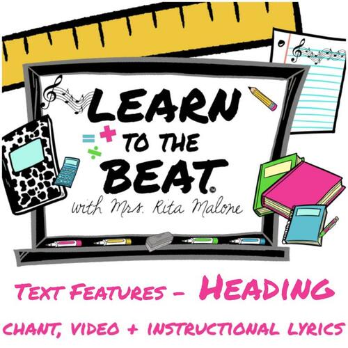 Preview of Text Feature: Heading Chant Lyrics & Video by Learn to the Beat with Rita Malone
