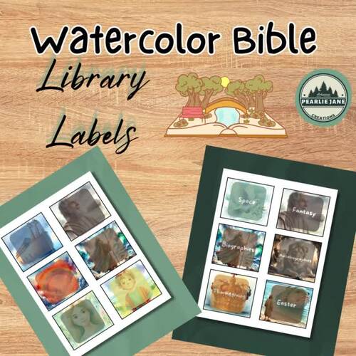 Watercolor Bible Library Labels-114 Pre-Written & 30 Blank | TPT