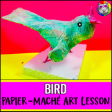Paper Mache Bird Art Project, Art Lesson for Elementary or