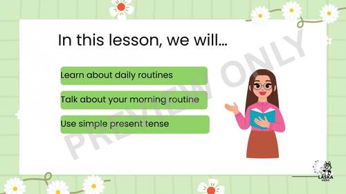 Daily Routine Editable PowerPoint Lesson (Simple Present Tense)