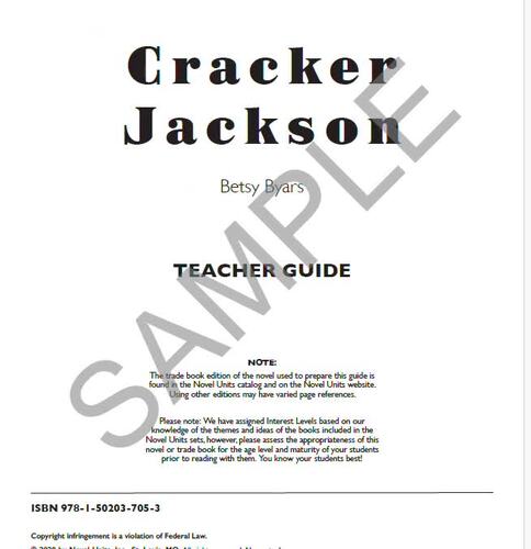 Cracker Jackson Novel Units® Teacher Guide Novel Study | TPT