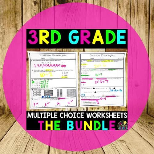 3rd Grade Math Worksheets | Multiple Choice Bundle by The ...
