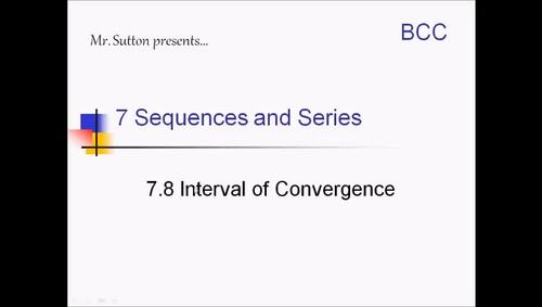 Interval of Convergence by Mr Sutton Presents | TPT