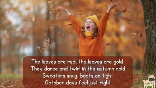 Preview of Music: October Days Choir Song Classroom Songs Reading Lyrics Sing-along