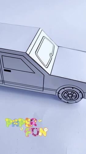 3D Paper Car Craft Template | Cut and Paste Vehicle Activity | Car Craft