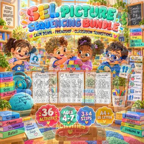 SEL Picture Sequencing Bundle | Calm Down, Friendship & Classroom ...