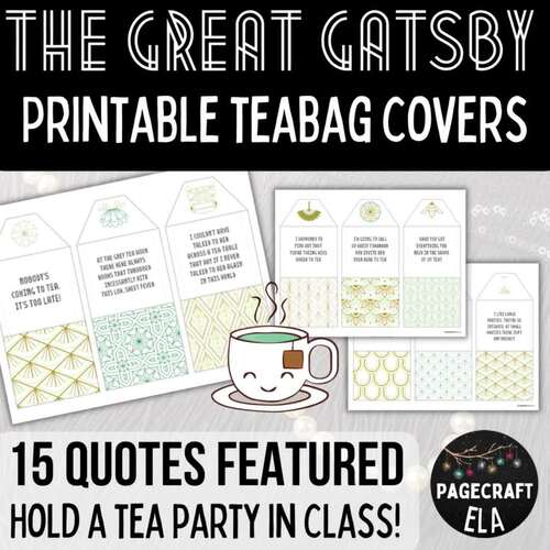 The Great Gatsby | Printable Tea-Bag Envelopes with Quotes | Party