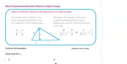 Preview of Mean Proportional in a Right Triangle (lesson video)