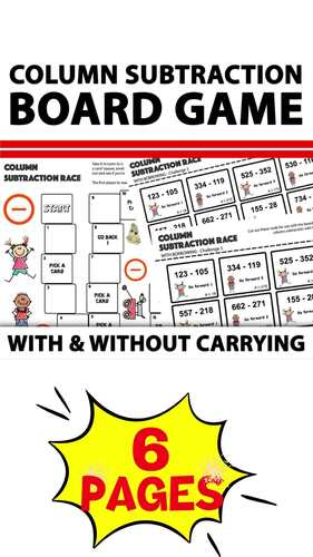 Column Subtraction Math Game Boards | Boost Engagement With Any Lesson