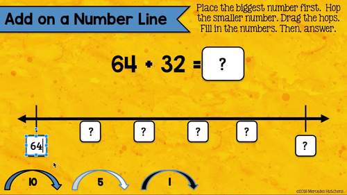 Add Two Digits on a Number Line for the Google Classroom Distance Learning