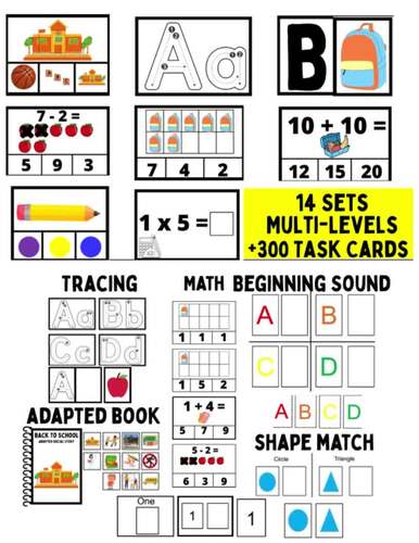 Back to School Special Education Task Card Bundle l Life Skills Math ...