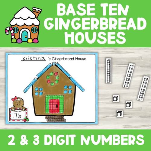 Gingerbread House Base 10 Ten Blocks Math Craft Place Value | Christmas ...