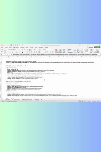 Testing Protocol Inventory Tracker & Cost Manager by EXCEL-ERATE YOUR ...