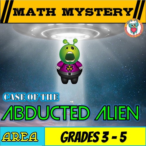 Area Math Mystery Activity ~GRADE BUNDLE~ Case of The Abducted Alien