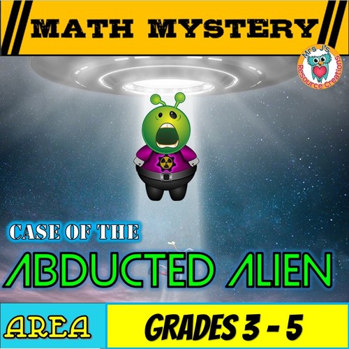 Preview of Area Math Mystery Activity ~GRADE BUNDLE~ Case of The Abducted Alien