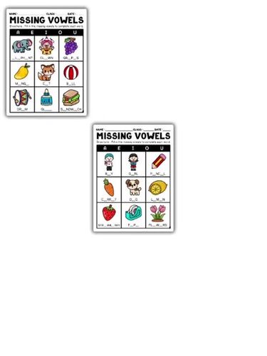 MISSING VOWELS PRACTICE | FUN WITH A E I O U | SHORT &amp; LONG VOWEL WORDS