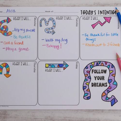 Daily Intentions Quick Write Daily Journal Prompts Set 5 | TPT