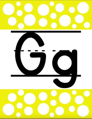 Yellow Polka Dot Party Alphabet Posters: Set #2 by Magical Miss Meg