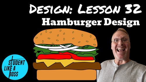 Preview of STEAM Hamburger Design: Digital Art Google Drawings Lessons and Tech Sub Plans