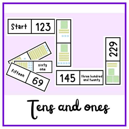 Place Value Activities; dominoes by 123Miss Poppins | TPT