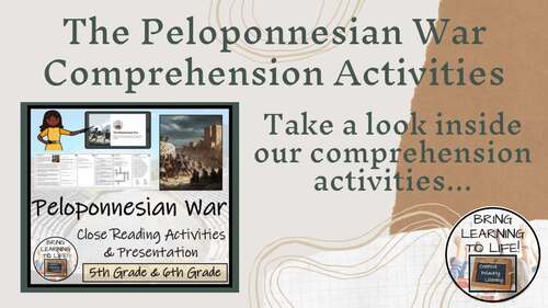 Peloponnesian War Close Reading Comprehension Activities | 5th Grade ...