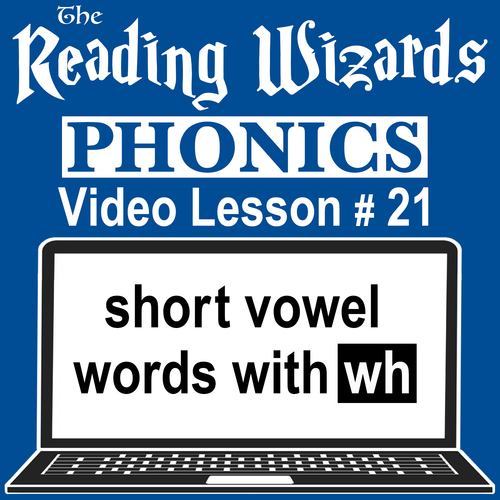 Preview of Phonics Video/Easel Lesson - WH Short Vowel Words - Reading Wizards #21