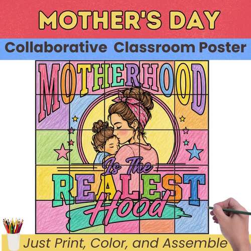 Mother's Day Bulletin Board Craft | Collaborative Poster & Coloring Page