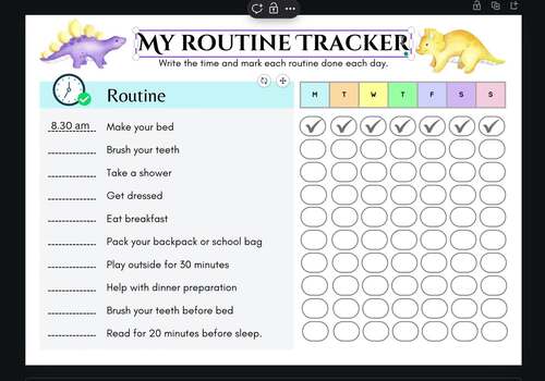 Editable Daily Routine Template for Kids | Daily Routine Tracker for ...