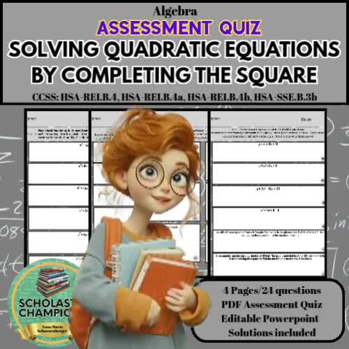 SOLVING QUADRATIC EQUATIONS BY COMPLETING THE SQUARE - Algebra ...