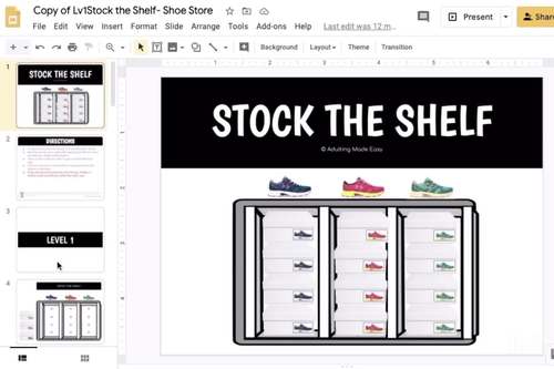 Stock the Shelf Shoe Store Drag Drop Google Slides TPT