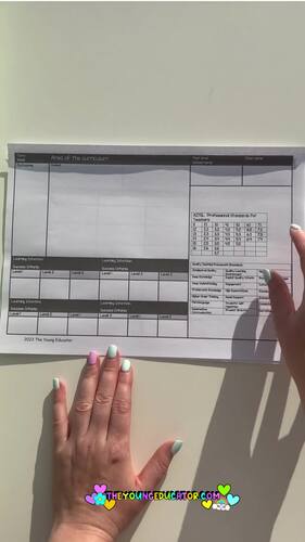 'Monochrome' Detailed Weekly Unit Lesson Plan / Program Template