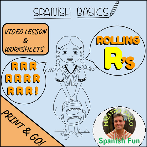 Preview of All about rolling R's while rolling on hills! / Video Lesson and Worksheets