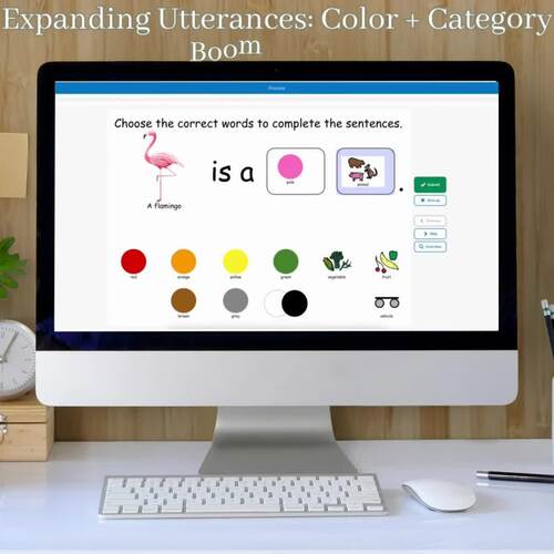 Expanding Utterances: Color + Category - Boom Cards™ Speech Therapy