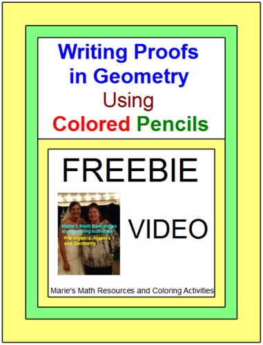 Preview of Writing Proofs in Geometry using Colored Pencils - VIDEO FREEBIE