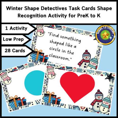 Winter Shape Detectives Task Cards Geometry Math Game Logic Puzzle Activities