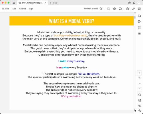 ESL Intermediate Modal Bundle