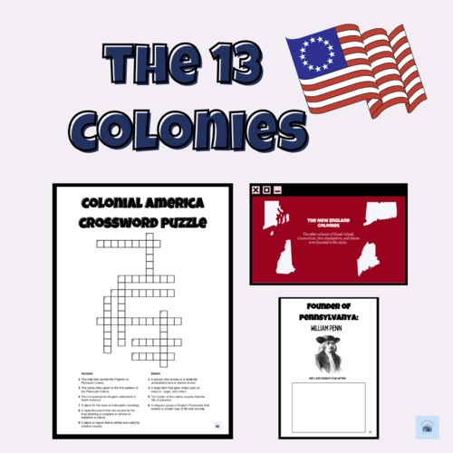Preview of 5th Grade | The 13 Colonies | Video Lesson | Crossword Puzzle | Reading Passage