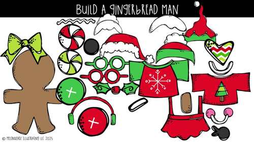 Build A Gingerbread Man clip art, Christmas clip art COMBO PACK | TPT