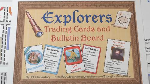 Explorers Trading Cards and Bulletin Board by Mr Elementary | TpT